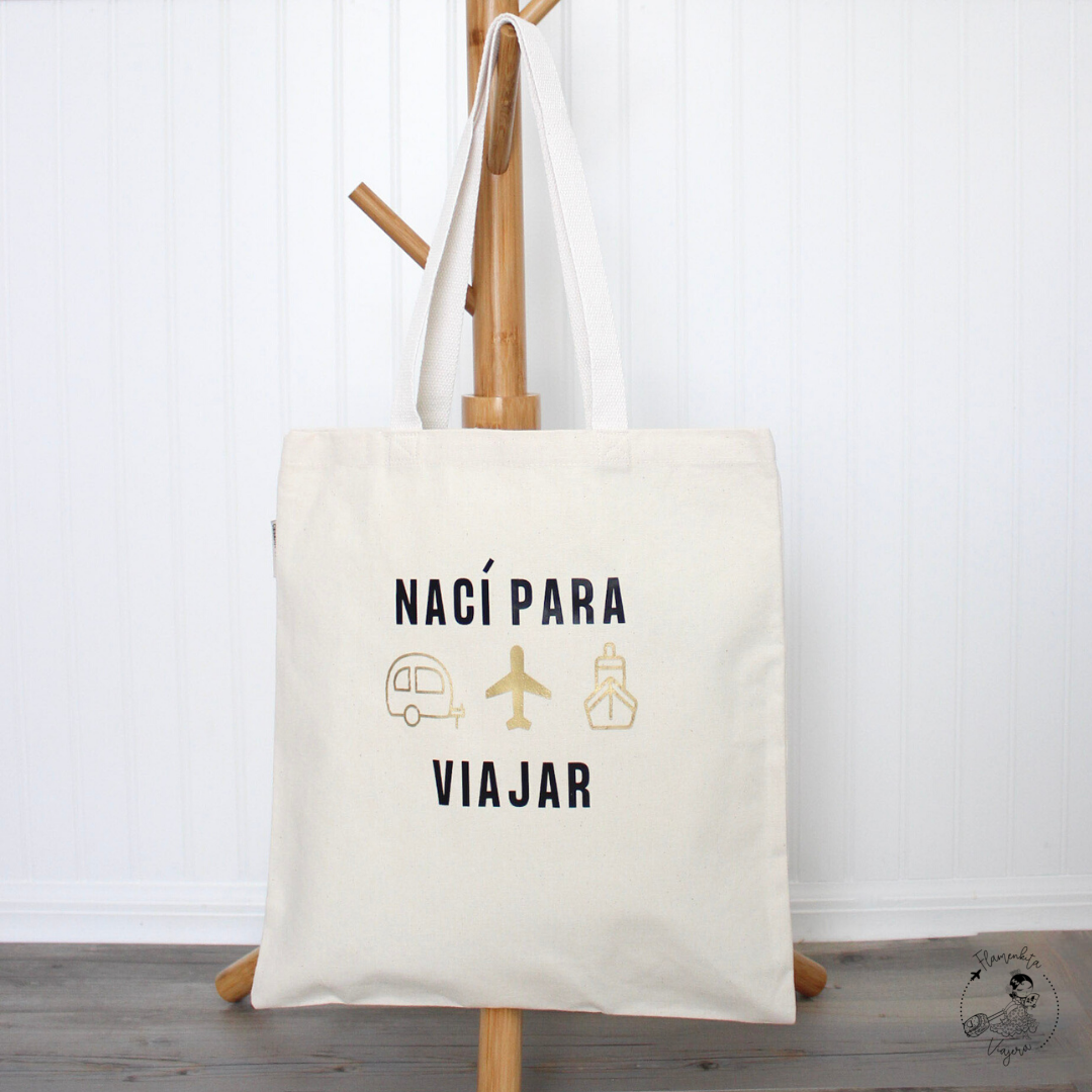 Organic Cotton Tote Bag - I Was Born To Travel