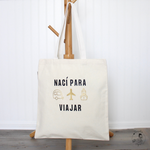 Load image into Gallery viewer, Organic Cotton Tote Bag - I Was Born To Travel
