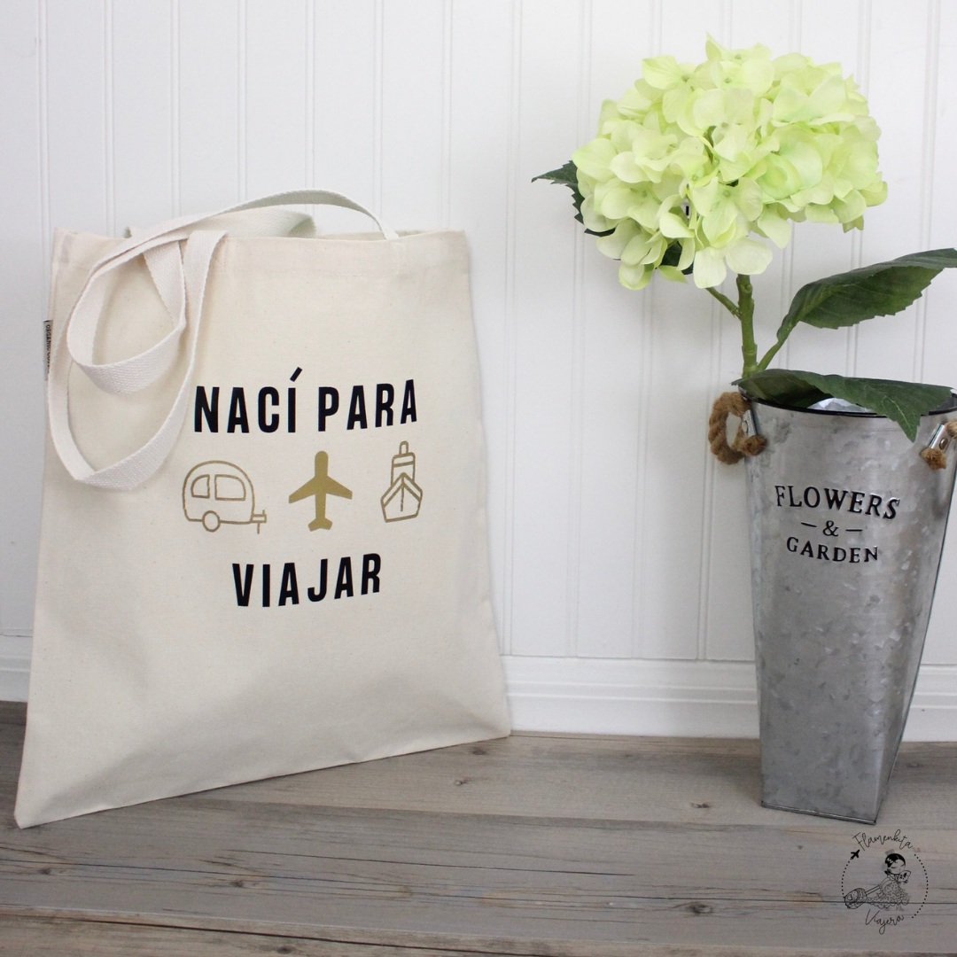 Organic Cotton Tote Bag - I Was Born To Travel