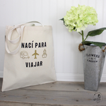 Load image into Gallery viewer, Organic Cotton Tote Bag - I Was Born To Travel
